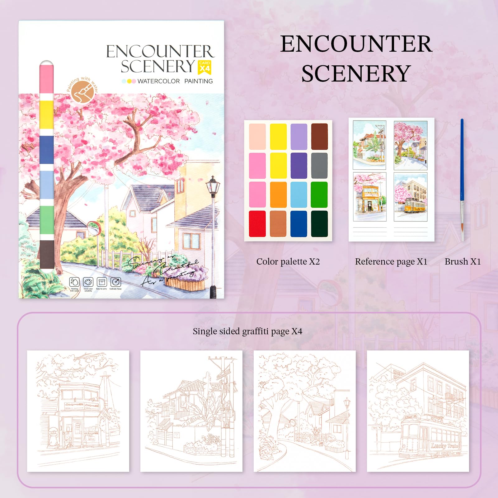 Amazon.co.jp: JOFREY DIY 水彩画、12.4×8.8インチ 4in1、水彩画